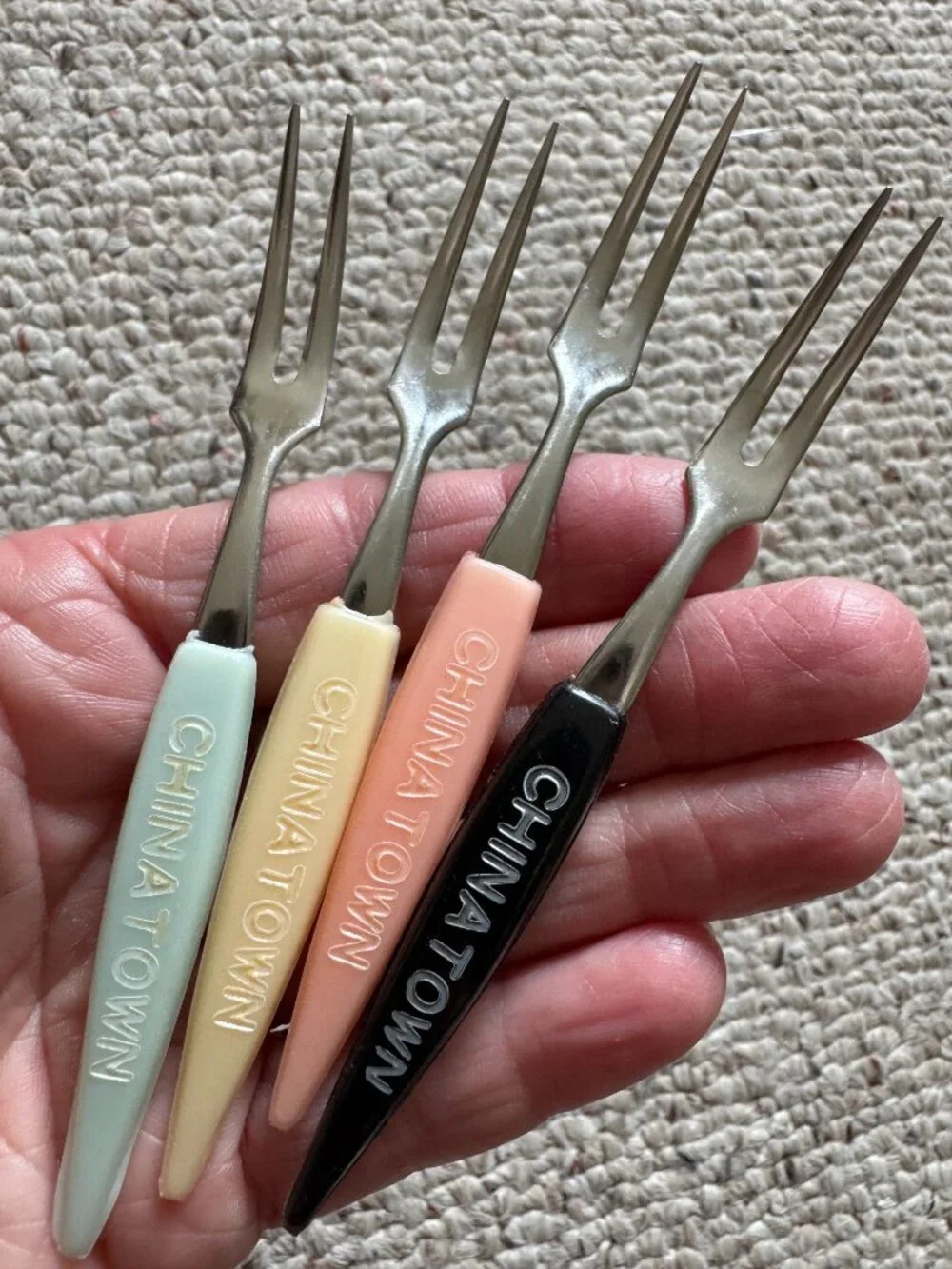 Vintage Set of Little Fork Chinatown Souvenirs Party Hors D'oeuvres Mid Century